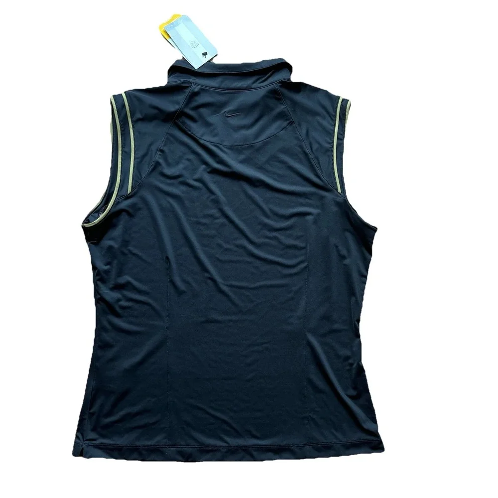 NWT WOMEN'S NIKE‎ GOLF DRI-Fit Sleeveless Polo Sz XL Black Athletic